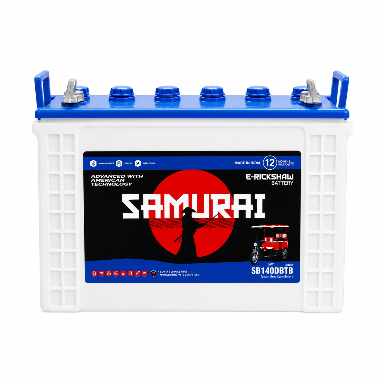 Samurai Series | SB140ERTB | 140AH@C10 | E-rickshaw Battery