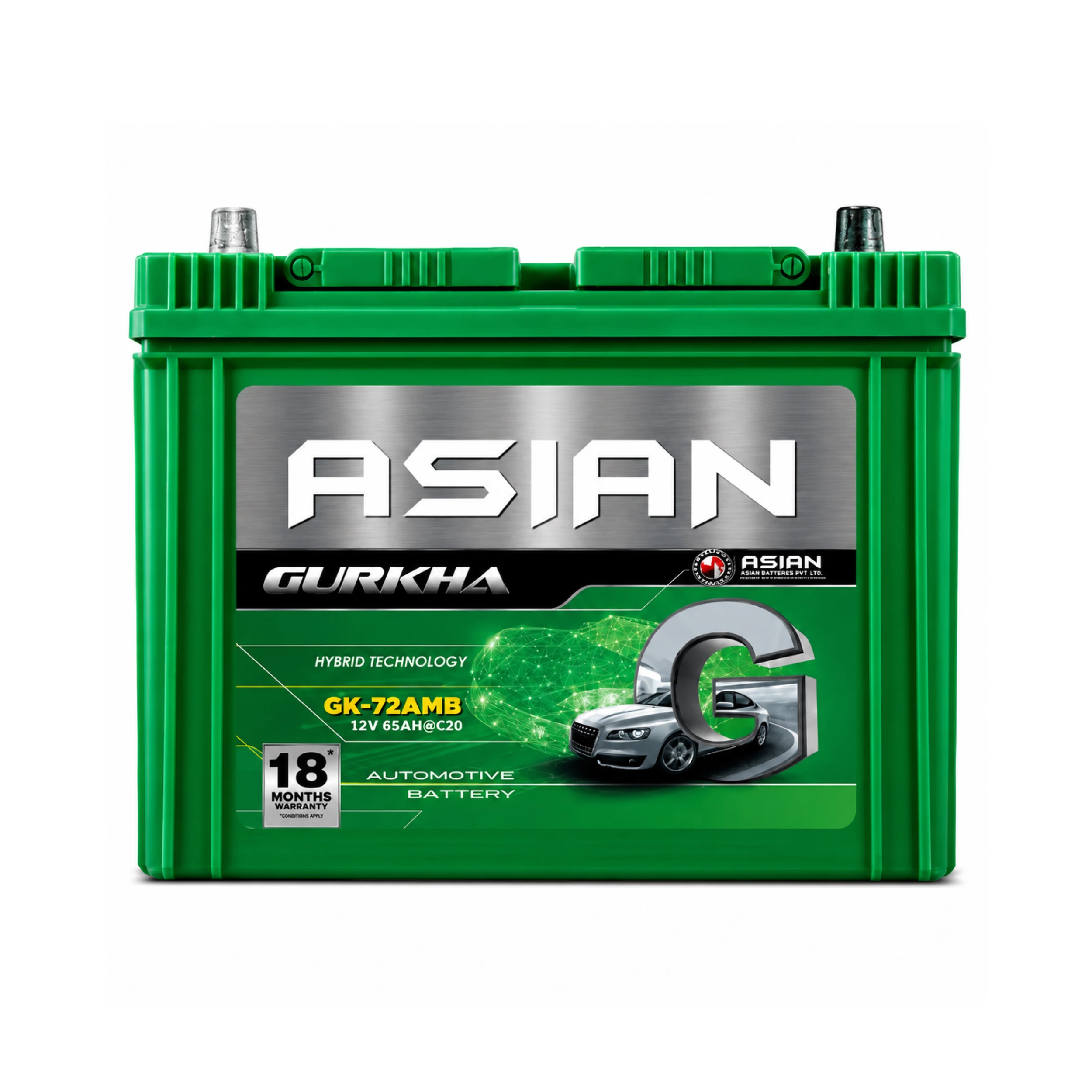 Asian Battery- Gurkha Series | GK72AMB-L | 12V 65AH
