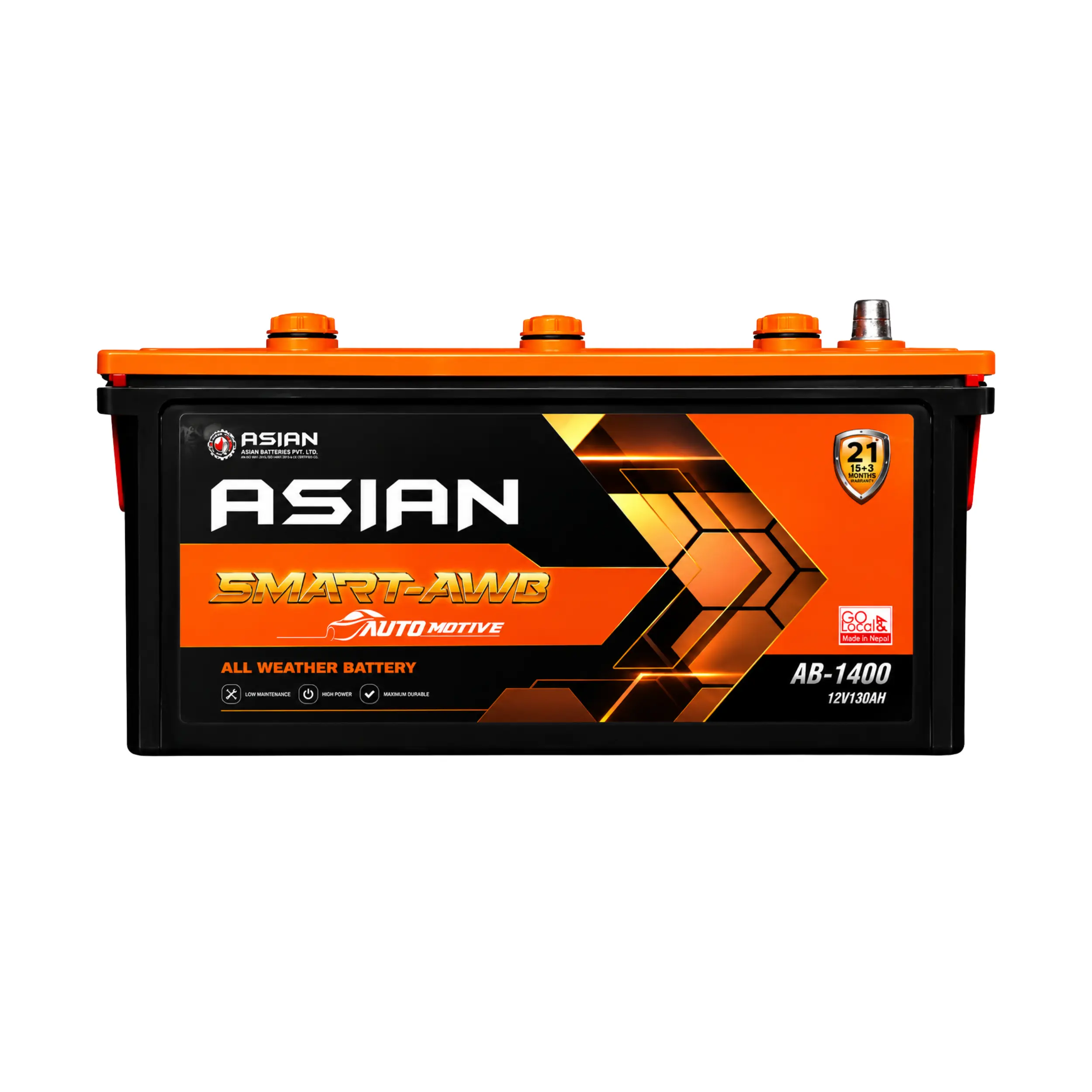 Asian Smart-AWB Battery | AB-1400 | 12V 130AH