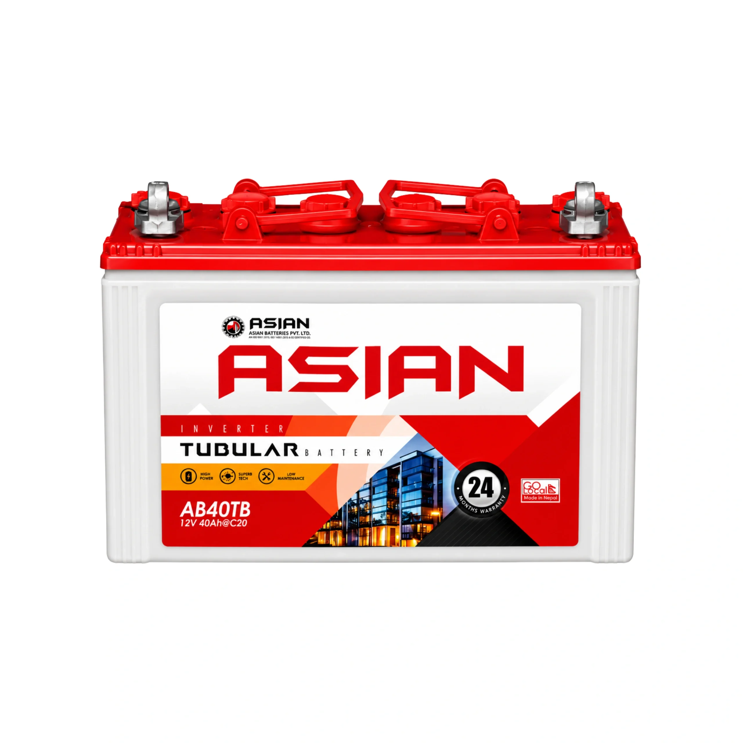 Tubular Inverter Battery | AB40TB | 12V 40AH@C20